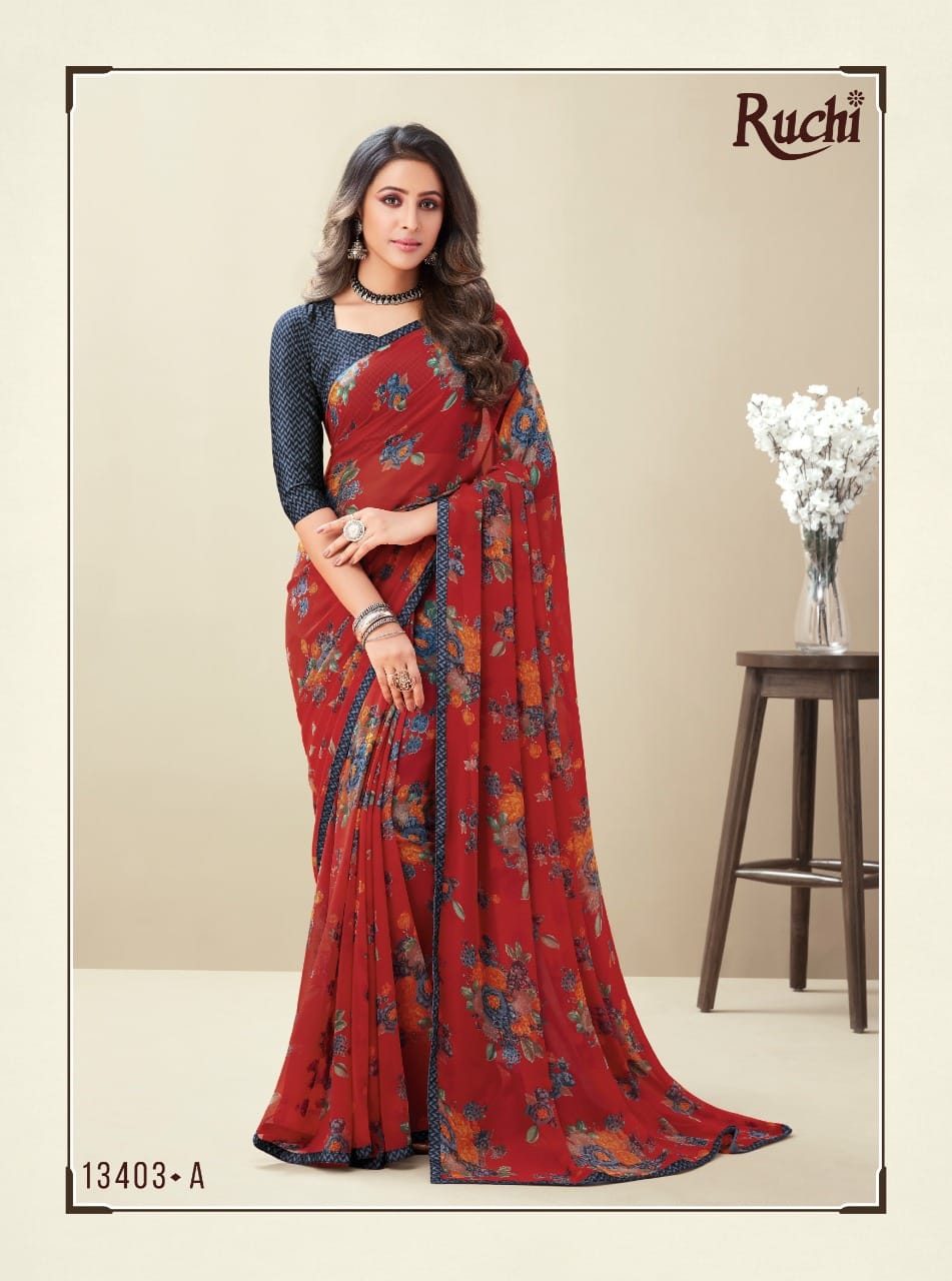 Ruchi Guldasta Nimaya 10th Edition Georgette Ethnic Wear Designer Saree Collection